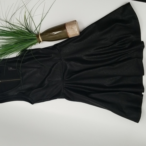 Express Faux Leather-Look Metallic & Flare Dress - Picture 11 of 11